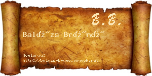 Balázs Brúnó névjegykártya
